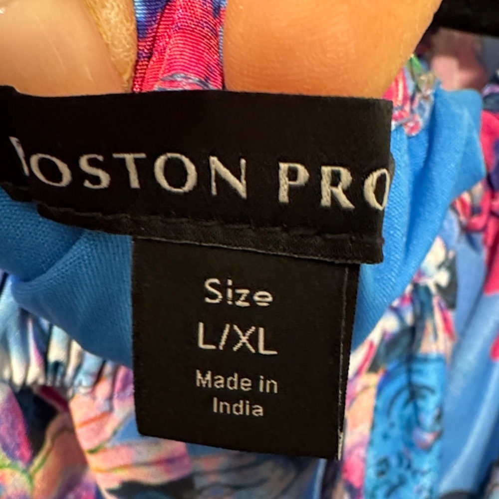 NWT Boston Proper Embellished Blue w/Pink Floral Maxi Dress w/Belt Camilla Vibe - Picture 7 of 16